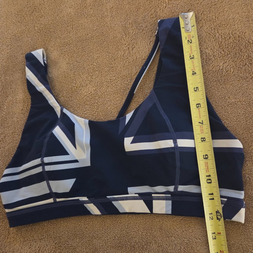Sweaty Betty Womens Blue Geometric Polyamide/Elastane Sports Bra Size L Workout - Picture 6 of 6